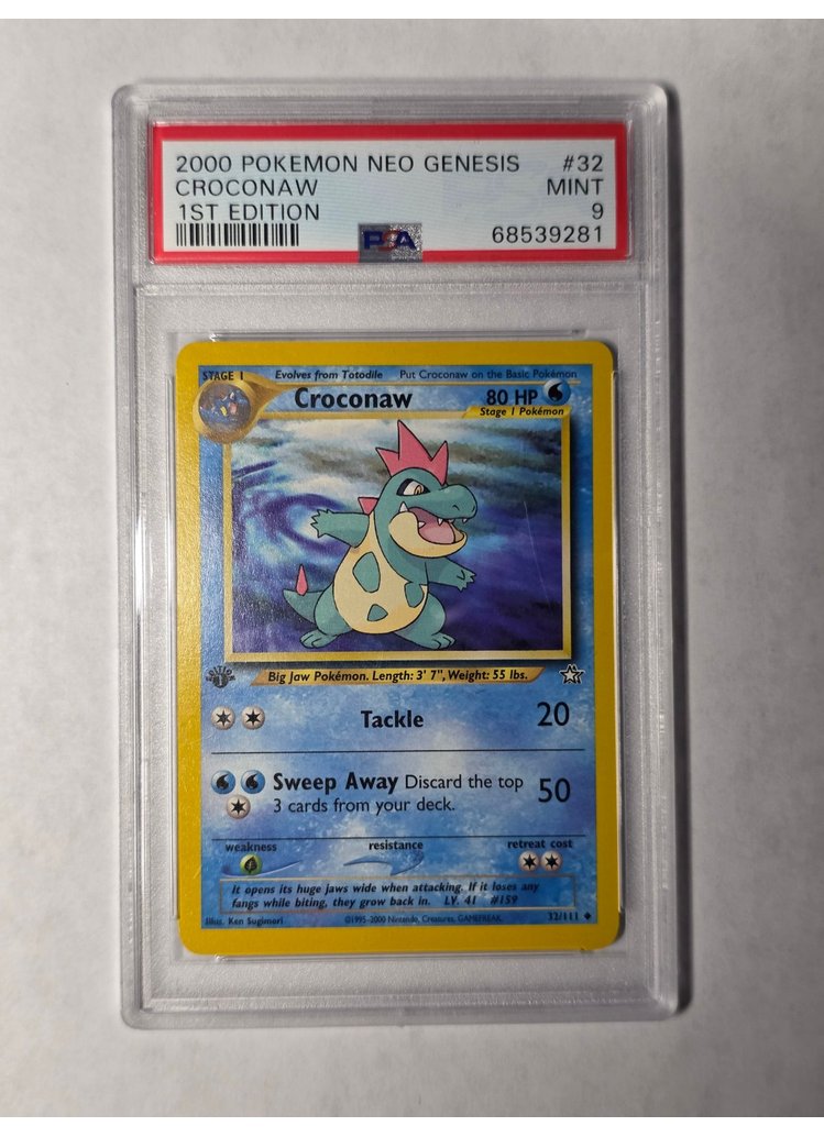 2000 Pokemon Neo Genesis 1st Edition Croconaw #32 PSA 9 Mint