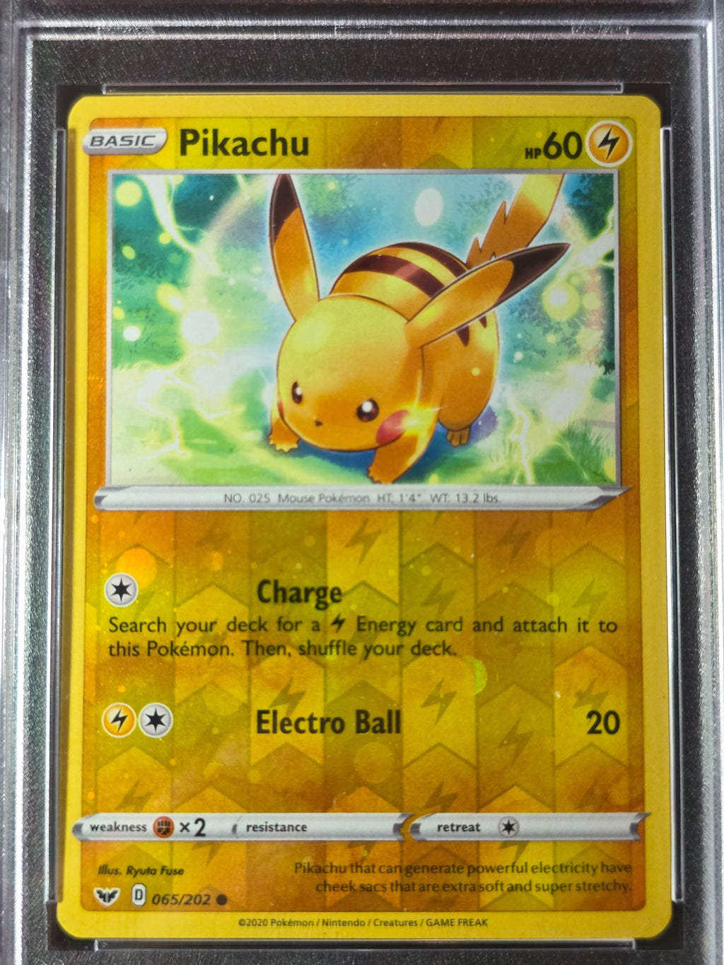 2020 Pokemon Pikachu 065/202 Reverse Cosmos Holo PSA 10 GEM MT